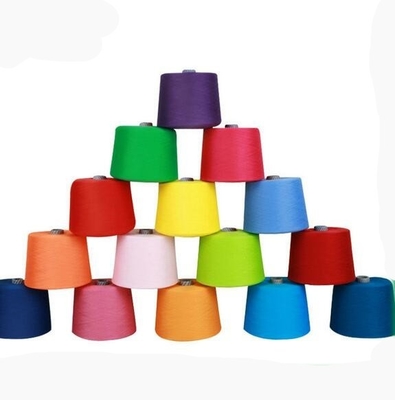 रिंग स्पन डाइड पॉलिएस्टर यार्न 60 / 2 60 / 3 कम सिकुड़न अच्छी रंग स्थिरता सिलाई के लिए