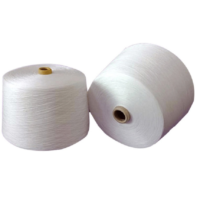 उच्च गुणवत्ता 60s/2 60/3 100% स्पून पॉलिएस्टर यार्न के लिए कपड़े और पोंछे
